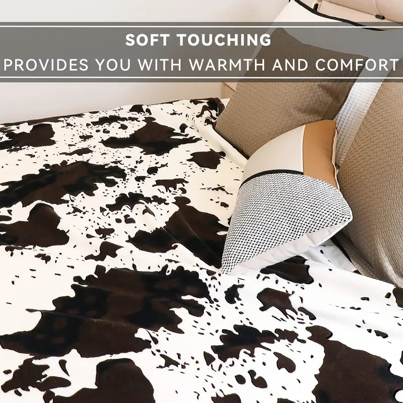 Charming Cow Fleece Blanket - Soft Snuggle Throw