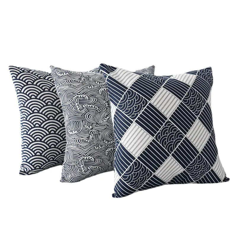 Capa de Almofada de Linho de Algodão ao Estilo Japonês para Decoração de Casa