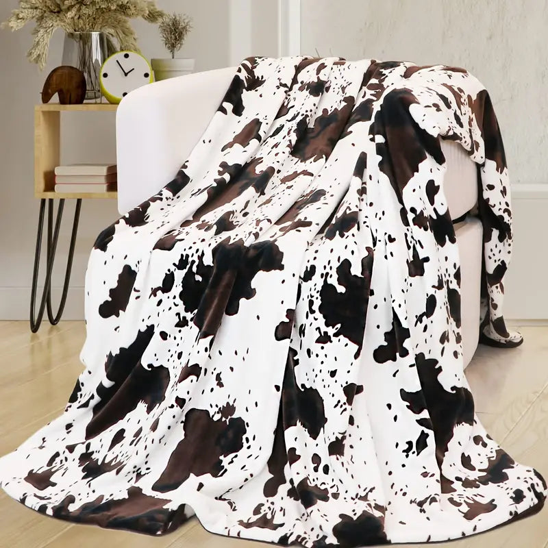Charming Cow Fleece Blanket - Soft Snuggle Throw