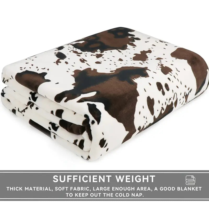 Charming Cow Fleece Blanket - Soft Snuggle Throw