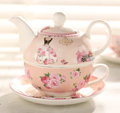 Kit de Chá Cerâmico Rústico Japonês com Bule