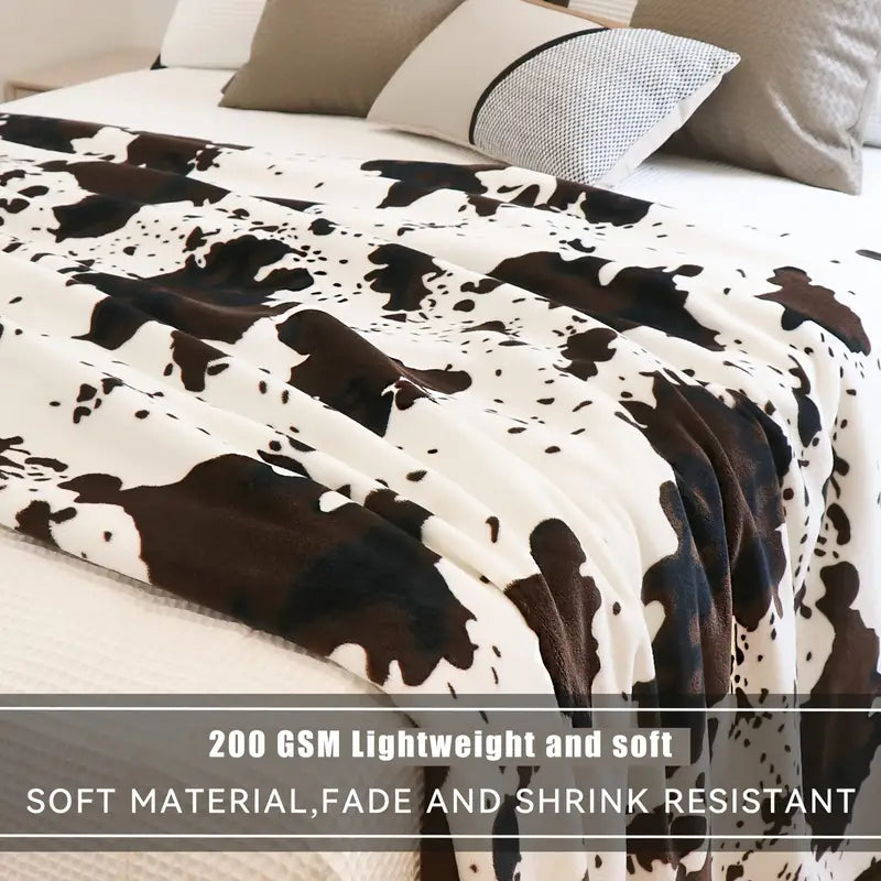 Charming Cow Fleece Blanket - Soft Snuggle Throw