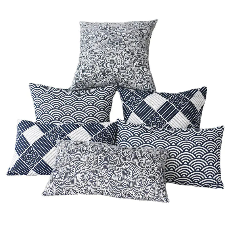 Capa de Almofada de Linho de Algodão ao Estilo Japonês para Decoração de Casa